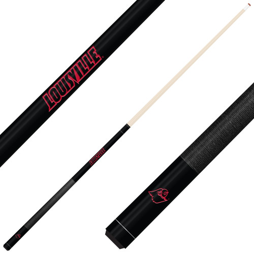 Louisville Cardinals Custom Engraved Black Billiard Cue - Red