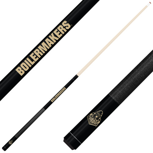 Purdue Boilermakers Custom Engraved Black Billiard Cue - Gold