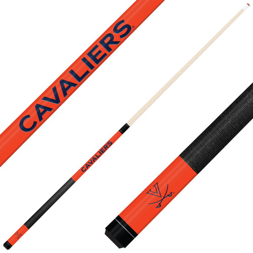 Virginia Cavaliers Custom Engraved Orange Billiard Cue - Blue