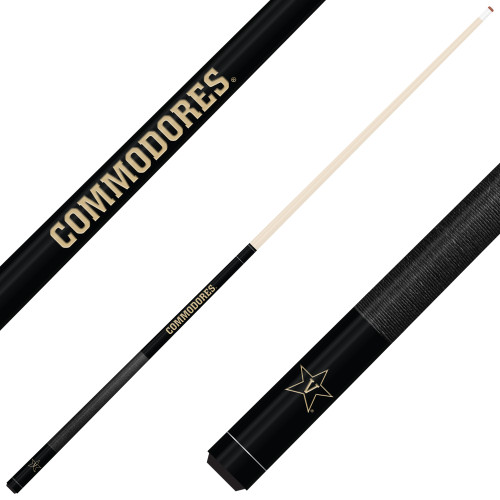 Vanderbilt Commodores Custom Engraved Black Billiard Cue - Gold