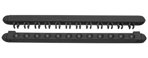 Roman-Style Two-Piece Wall Rack, Black, 12 Cue