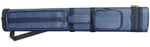 Navy Blue Hard Pool Cue Case for 2 Butts, 4 Shafts