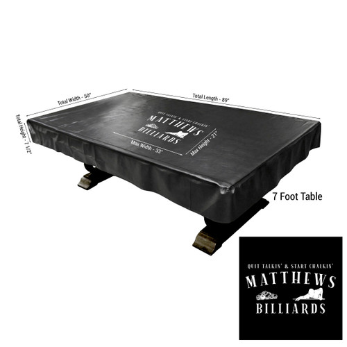 Last Name Billiards Custom Pool Table Cover for 7' Table