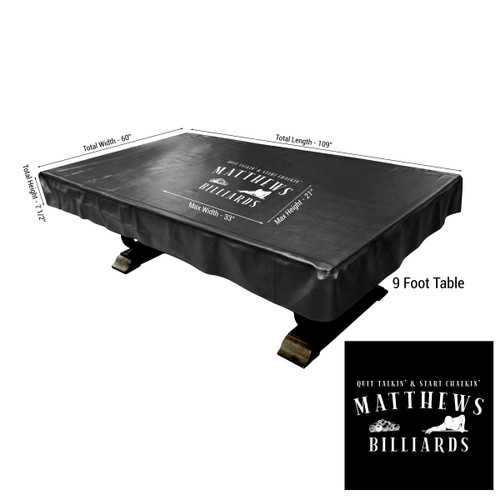 Last Name Billiards Custom Pool Table Cover for 9' Table