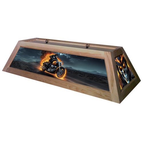 Skeleton Biker 42” Billiard Lamp – Unstained Frame