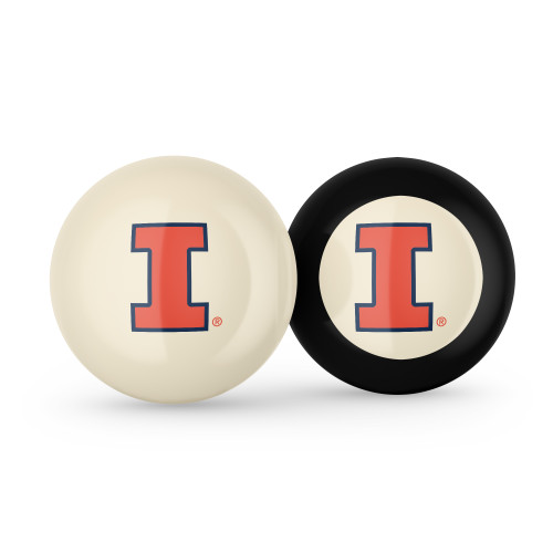 Illinois Fighting Illini Cue Ball & 8 Ball - Combo Pack