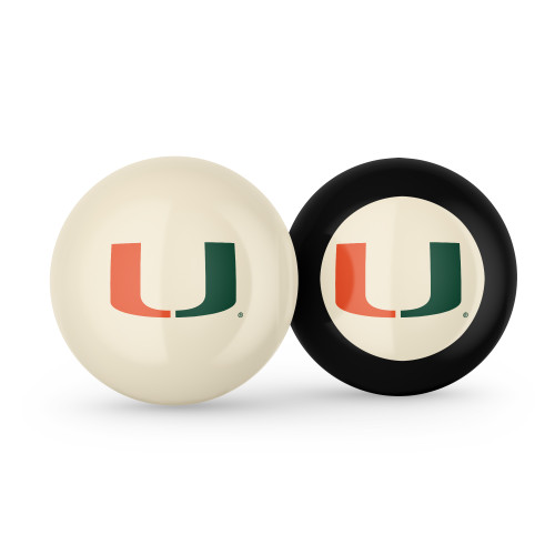 Miami Hurricanes Cue Ball & 8 Ball - Combo Pack