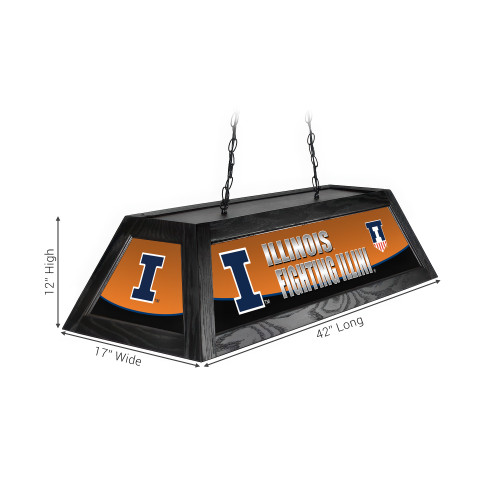 Illinois Fighting Illini 42” Spirit Billiard Lamp – Black Frame