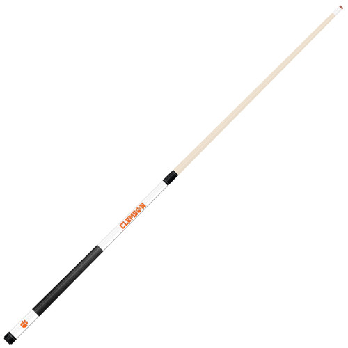 Clemson Tigers Custom Engraved White Billiard Cue - Orange