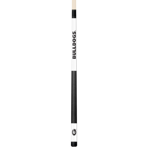 Georgia Bulldogs Custom Engraved White Billiard Cue - Black