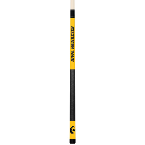 Iowa Hawkeyes Custom Engraved Yellow Billiard Cue - Black