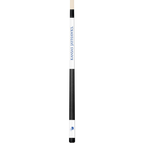 Kansas Jayhawks Custom Engraved White Billiard Cue - Blue