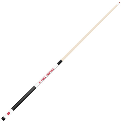 NC State Wolfpack Custom Engraved White Billiard Cue - Red