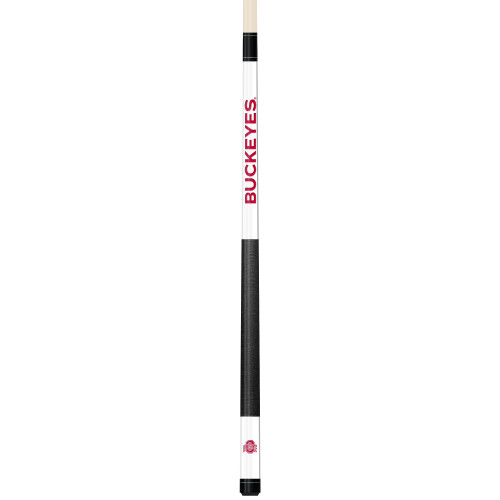 Ohio State Buckeyes Custom Engraved White Billiard Cue - Red