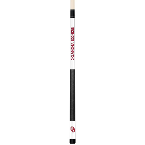 Oklahoma Sooners Custom Engraved White Billiard Cue - Crimson