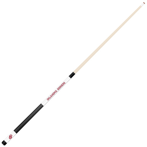 Oklahoma Sooners Custom Engraved White Billiard Cue - Crimson