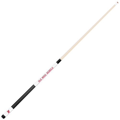 Ole Miss Rebels Custom Engraved White Billiard Cue - Red