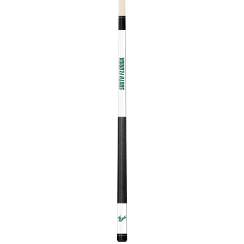 University of South Florida Bulls Custom Engraved White Billiard Cue - Green