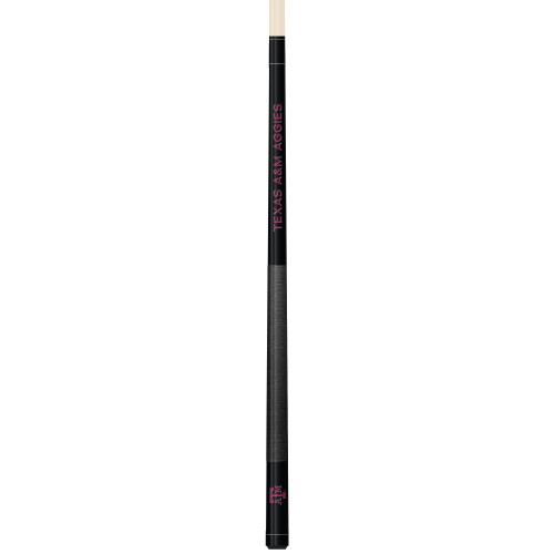 Texas A&M Aggies Custom Engraved Black Billiard Cue - Maroon