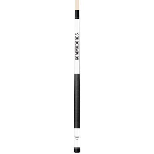 Vanderbilt Commodores Custom Engraved White Billiard Cue - Black