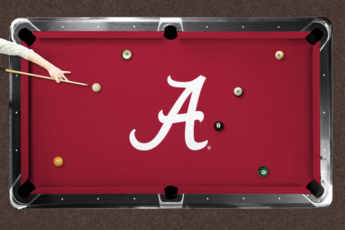 Alabama Crimson Tide 7'/8' Recreational Billiard Table Felt - Script A Logo