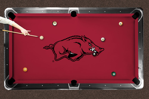Arkansas Razorbacks 7'/8' Recreational Billiard Table Felt - Razorback Logo
