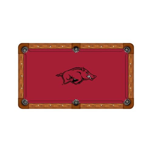 Arkansas Razorbacks 9' Recreational Billiard Table Felt - Razorback Logo