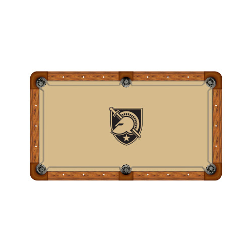 Army Black Knights 9' Recreational Billiard Table Felt - Shield Logo