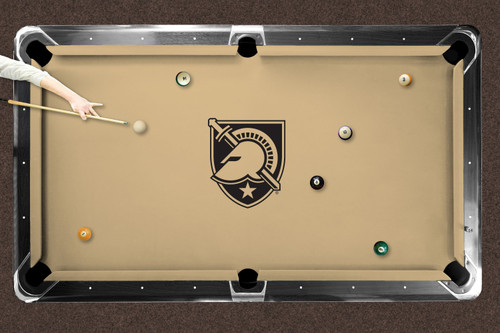 Army Black Knights 9' Recreational Billiard Table Felt - Shield Logo