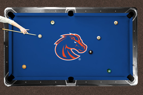 Boise State Broncos 7'/8' Recreational Billiard Table Felt - Mascot on Blue