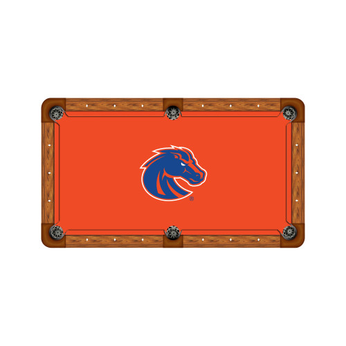 Boise State Broncos 9' Recreational Billiard Table Felt - Mascot on Orange