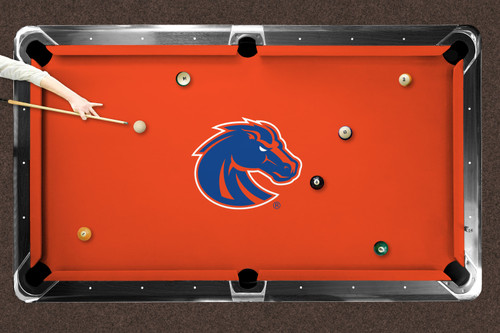 Boise State Broncos 9' Recreational Billiard Table Felt - Mascot on Orange