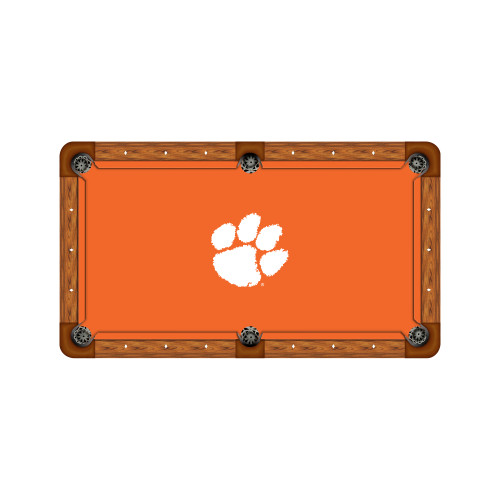 Clemson Tigers 9' Recreational Billiard Table Felt - White Paw on Orange