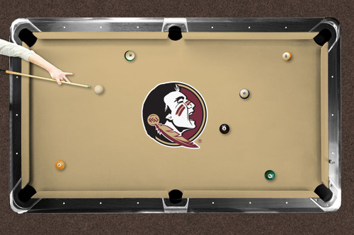 Florida State Seminoles 7'/8' Recreational Billiard Table Felt - Mascot on Gold