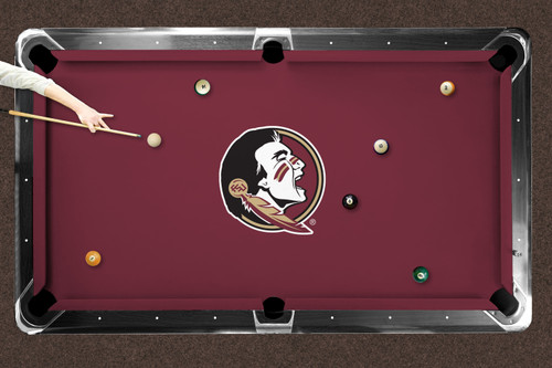 Florida State Seminoles 9' Recreational Billiard Table Felt - Mascot on Garnet