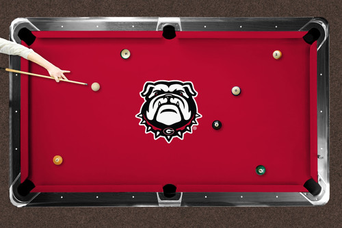 Georgia Bulldogs 9' Recreational Billiard Table Felt - Mascot