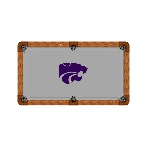 Kansas State Wildcats 7'/8' Recreational Billiard Table Felt - Mascot on Gray