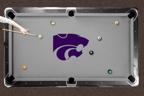 Kansas State Wildcats 9' Recreational Billiard Table Felt - Mascot on Gray