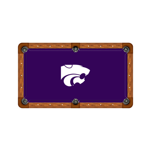 Kansas State Wildcats 9' Recreational Billiard Table Felt - Mascot on Purple