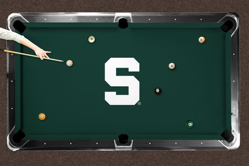 Michigan State Spartans 9' Recreational Billiard Table Felt - Block S