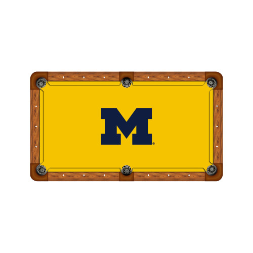 Michigan Wolverines 7'/8' Recreational Billiard Table Felt - M Logo on Maize