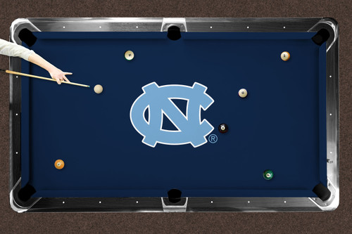 North Carolina Tar Heels 7'/8' Recreational Billiard Table Felt - Logo on Navy