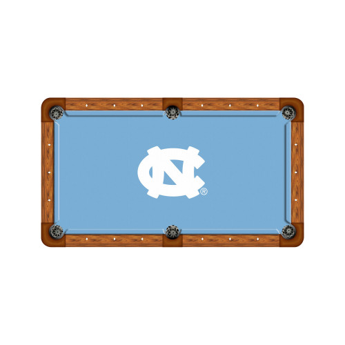 North Carolina Tar Heels 7'/8' Recreational Billiard Table Felt - Logo on Sky Blue