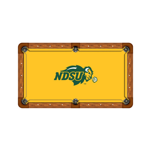 North Dakota State Bison 7'/8' Recreational Billiard Table Felt - Logo on Yellow