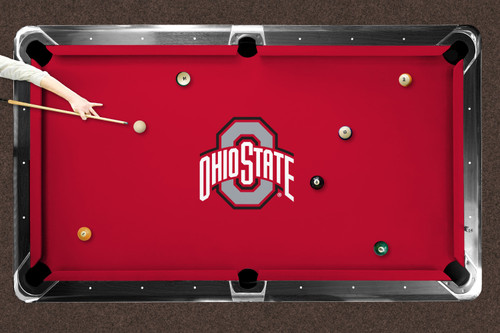 Ohio State Buckeyes 9' Recreational Billiard Table Felt - Logo