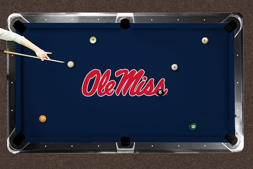 Ole Miss Rebels 9' Recreational Billiard Table Felt - Script Logo