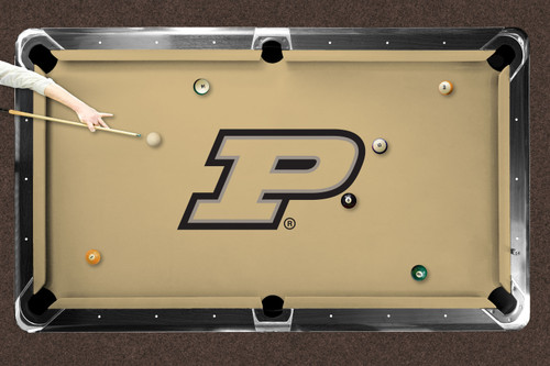 Purdue Boilermakers 7'/8' Recreational Billiard Table Felt - P Logo