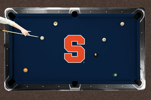 Syracuse Orange 7'/8' Recreational Billiard Table Felt - Block S on Navy