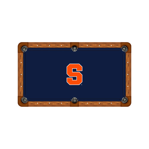 Syracuse Orange 9' Recreational Billiard Table Felt - Block S on Navy