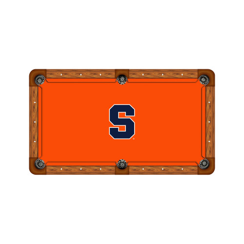 Syracuse Orange 9' Recreational Billiard Table Felt - Block S on Orange